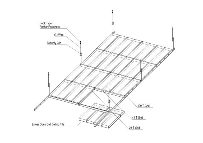 Linear Cell Ceiling | Metal Edge Ceiling Systems