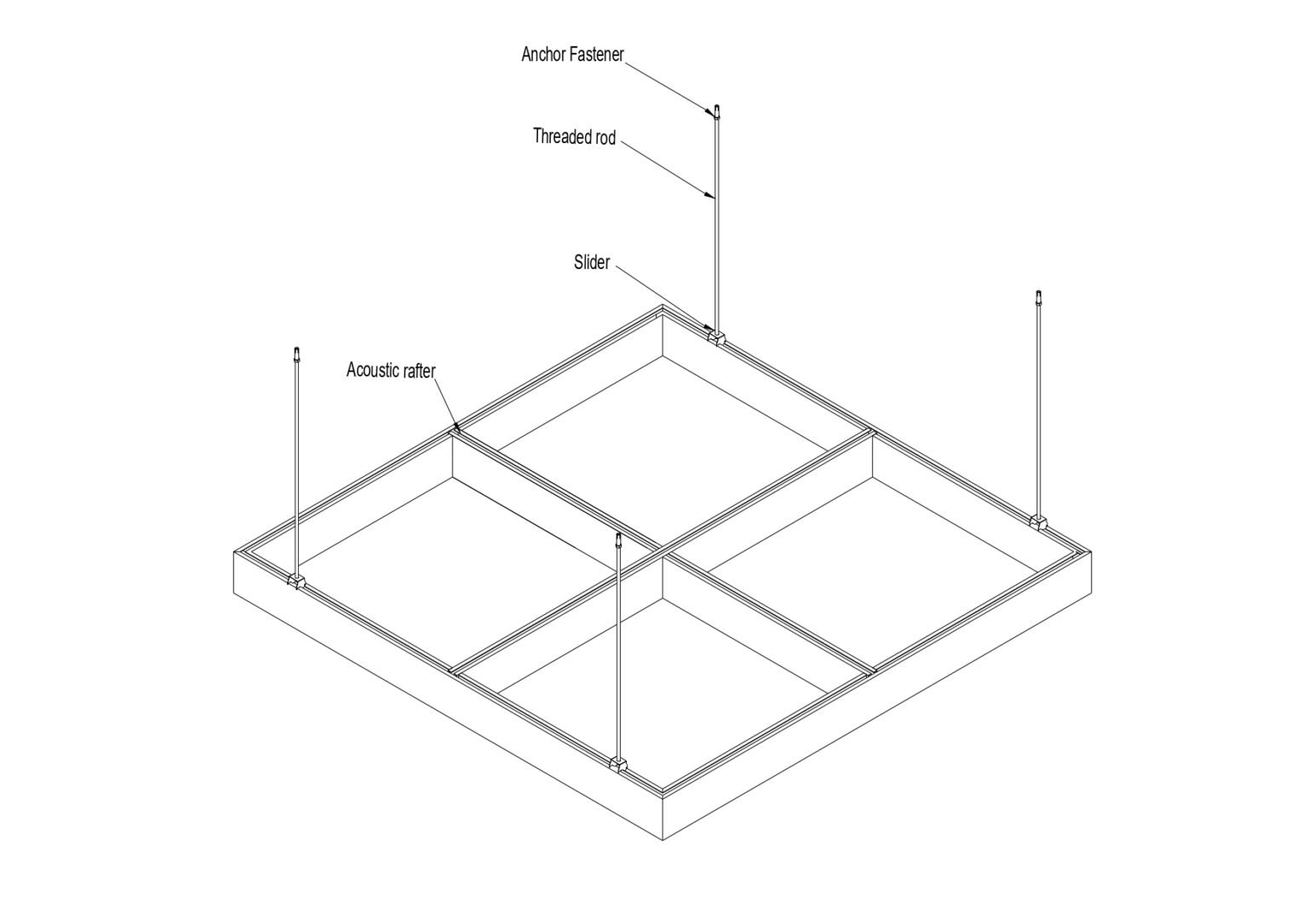 Acoustic Rafter Ceiling | Metal Edge